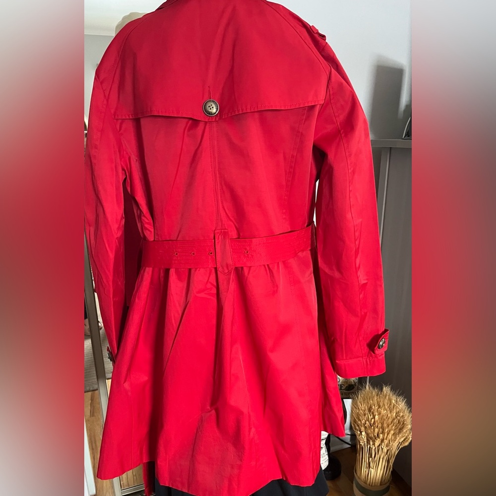 Express Red Trench Coat Size Medium - Picture 4 of 10